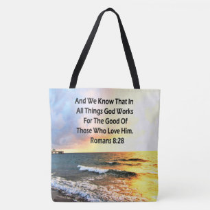 TOTE BAG PHOTO DE LA SCRIPTURE 8:28 DES ROMAINS