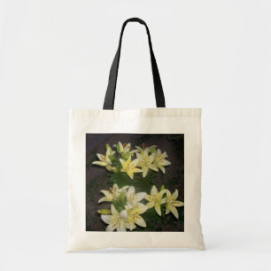 Tote Bag Photo de Lilies jaunes sur Arrière - plan noir