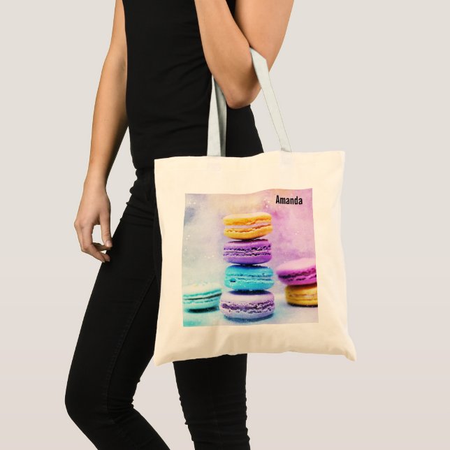 Tote Bag Photo de Macarons colorés (Devant (produit))