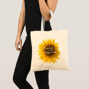 Tote Bag Photo de tournesol réel Champ Fleurs sont bonheur