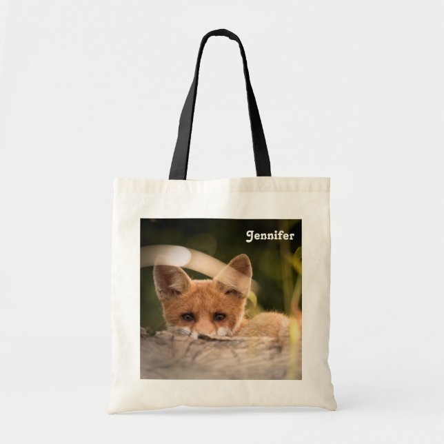 Tote Bag Photo d'un mignon renard orange (Devant)