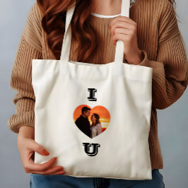 Tote Bag Photo en forme de coeur Cadeau de la Saint-Valenti