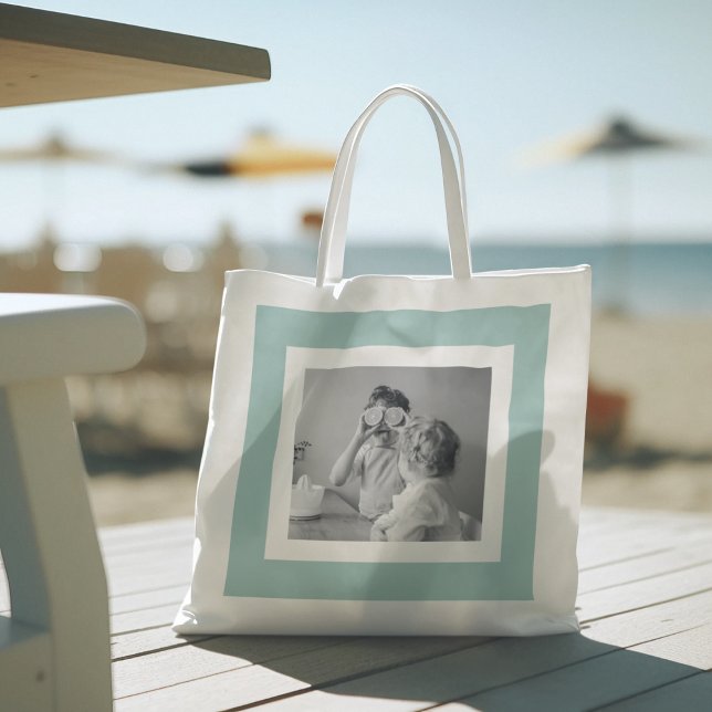 Tote Bag Photo Famille Moderne Mint Simple Lovely Cadeau (Créateur téléchargé)