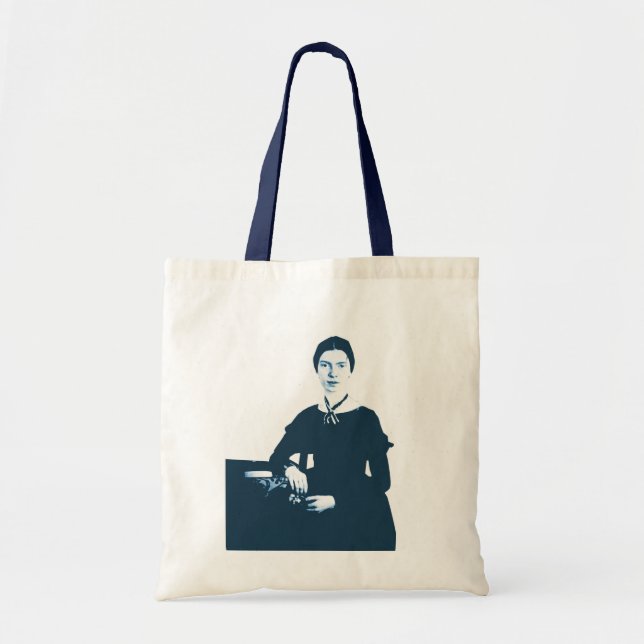 Tote Bag Photo Fourre-tout de bleu marine d'Emily Dickinson (Devant)
