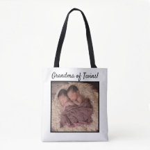Photo personnalisé Nouveau bébé Grand-mère de jume