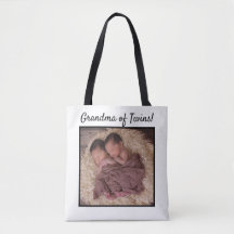 Photo personnalisé Nouveau bébé Grand-mère de jume