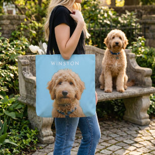 Tote Bag Photo personnalisée avec nom de chien - LIRE LA DE