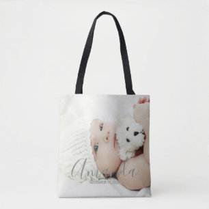 Tote Bag Photo personnalisée avec nom et texte personnalisé