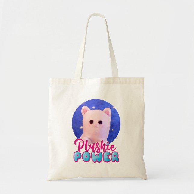 Tote Bag Photo personnalisée Cute rose bleu Plushie Power (Devant)
