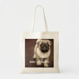 Tote Bag Photo personnalisée de chien de carlin et votre