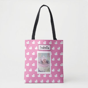 Tote Bag Photo personnalisée de nom et de bébé