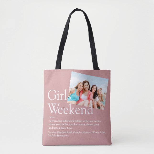 Tote Bag Photo personnalisée Filles Week-end Définition Ros (Devant)
