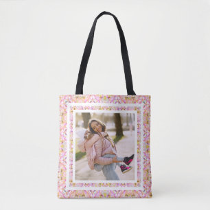 Tote Bag Photo personnalisée Pastel Pink Bonne fête des mèr