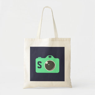 Tote Bag Photo Pop Art Green Monogramme bleu