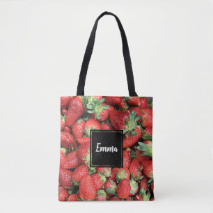 Tote Bag Photo Red Juicy Strawberries