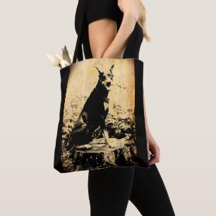 Tote Bag Photo vintage de Pinscher de dobermann vieille