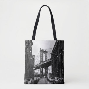 TOTE BAG PHOTOGRAPHIE À L'ÉCHELLE GRAYSQUE DU PONT BROOKLYN