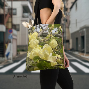 Tote Bag Photographie de branche d'arbre de magnolia