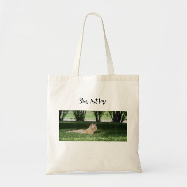 Tote Bag Photographie de chat orange personnalisable (Devant)