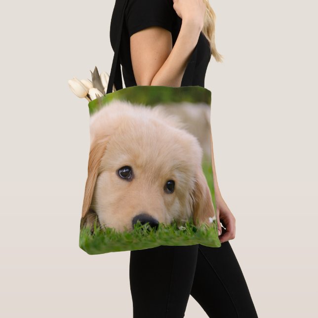 Tote Bag Photographie de Golden Retriever Cute Puppy Dog -  (De près)