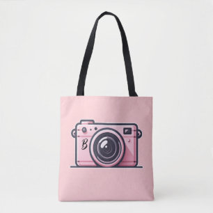 Tote Bag Photographie de la caméra de tir rose tendance