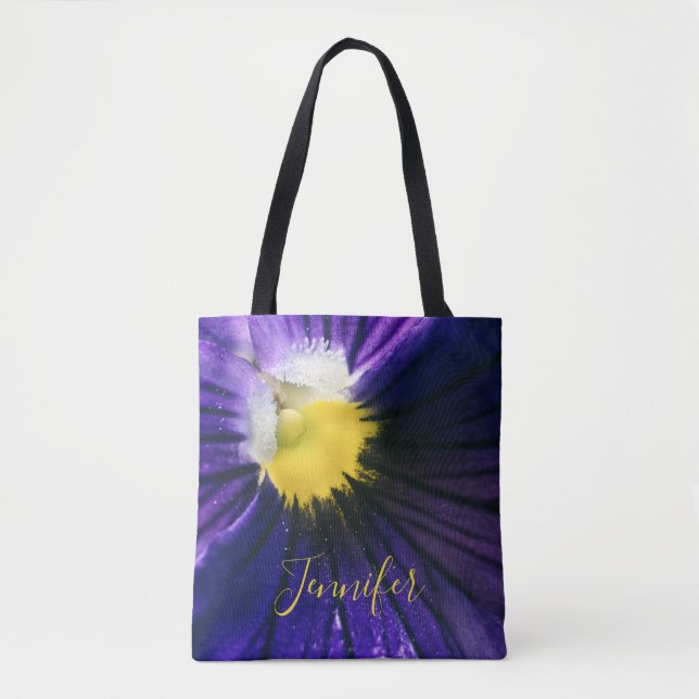 Tote Bag Photographie de macro inspirationnelle violet mode (Devant)