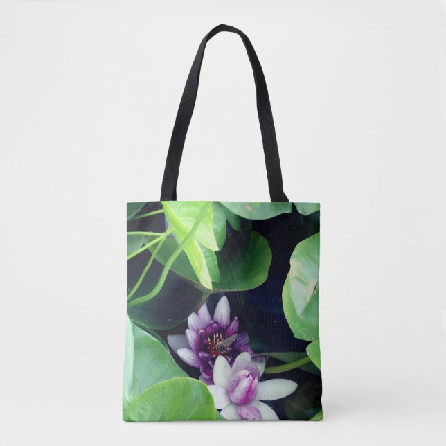 Tote Bag Photographie d'un lis d'eau rose (Devant)