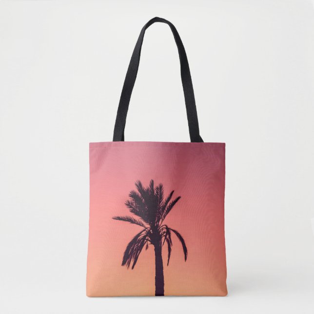 Tote Bag Photographie en silhouette de palmier (Devant)