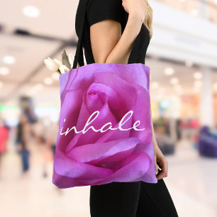 Tote Bag Photographie Rose rose chaud - Script d'inhalation