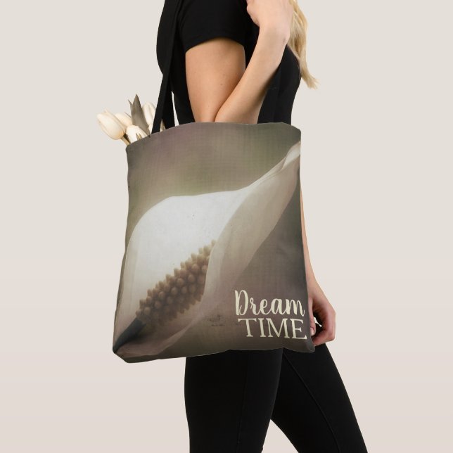 Tote Bag Phrase du temps de rêve de la Lily de paix (De près)