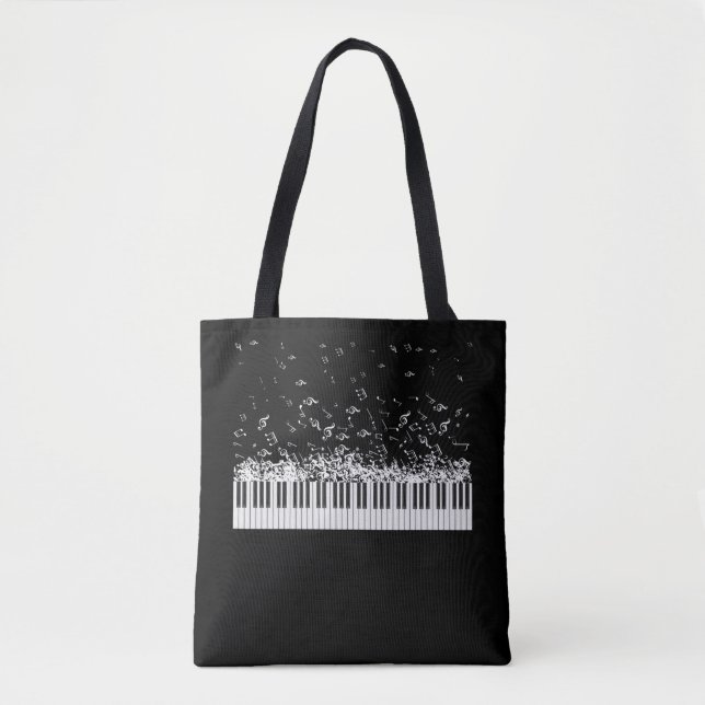 Tote Bag Piano Music Notes Instrument Musicien Pianiste (Devant)