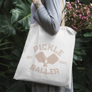 Tote Bag Pickle Baller Pickleball Collegiate Typographie