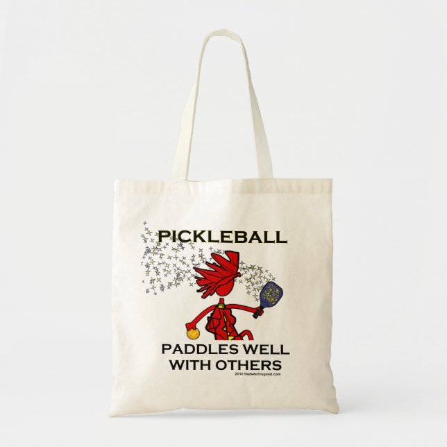 Tote Bag Pickleball barbote bien avec d'autres (Devant)