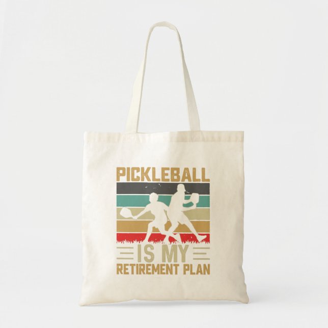 Tote Bag Pickleball Est Mon Plan De Retraite Drôle Pickleba (Devant)