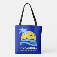 Pickleball Tropical Palm Tree Sun Votre texte pers