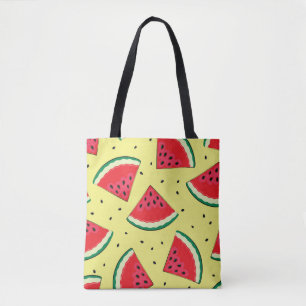 Tote Bag Pièces de pastèque : Motif Jaune d'été