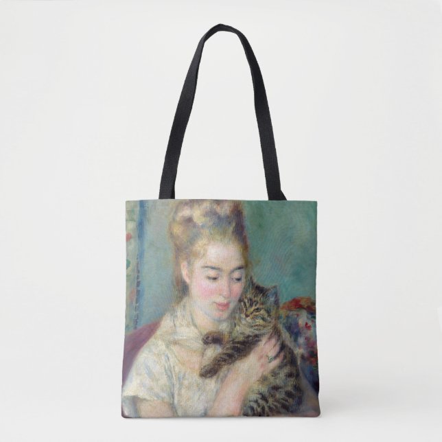 Tote Bag Pierre-Auguste Renoir - Femme avec chat (Devant)