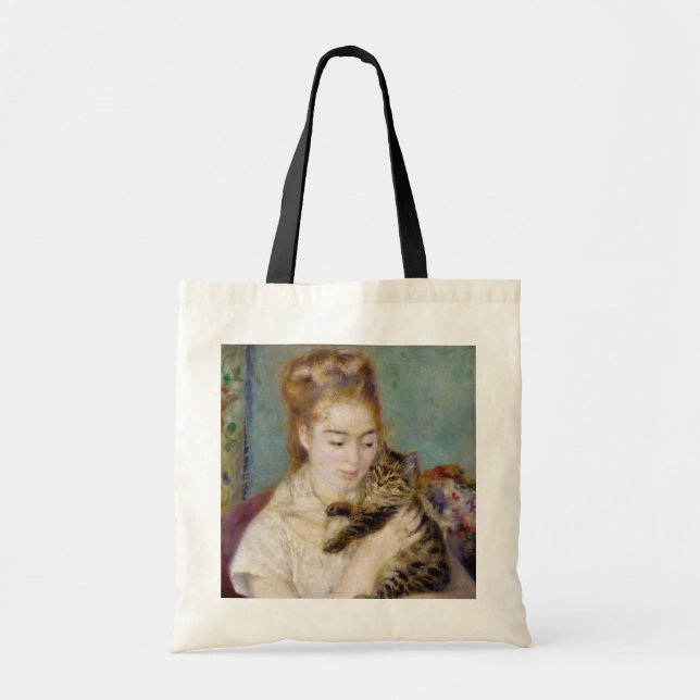 Tote Bag Pierre une femme de Renoir | avec un chat (Devant)