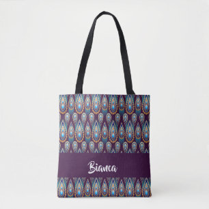 Tote Bag Pierres bleues imprimé décoratif