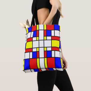 Tote Bag Piet Mondrian Art Style moderne coloré