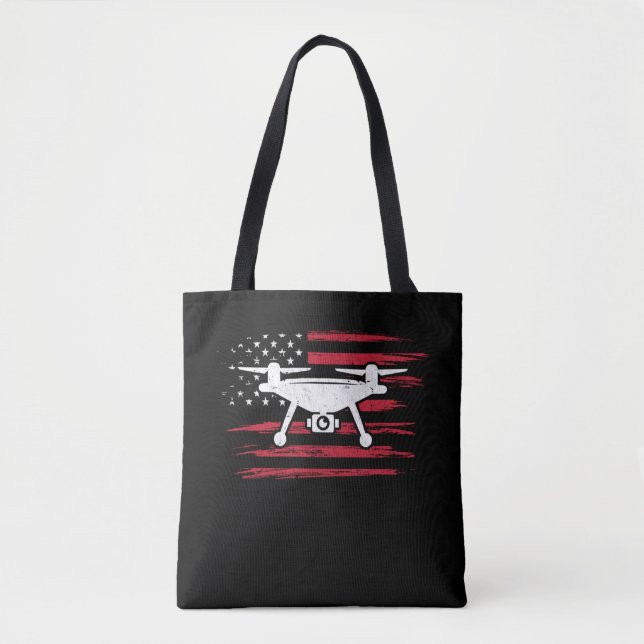 Tote Bag Pilote américain de drone Drapeau Opérateur améric (Devant)