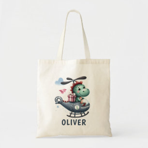 Tote Bag Pilote de dinosaure mignon volant un hélicoptère c
