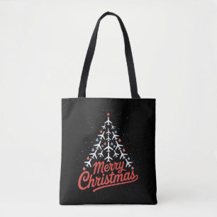 Tote Bag Pilote de l'arbre de Noël d'avion