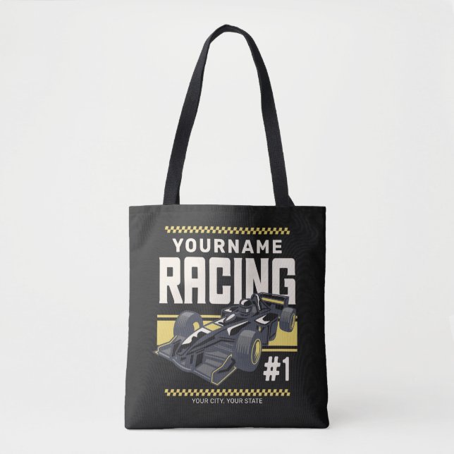 Tote Bag Pilote de voiture de course rapide de l'équipe de  (Devant)
