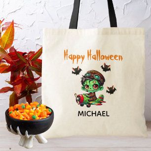 Tote Bag Pilote Zombie avion volant et Bat Funny Halloween