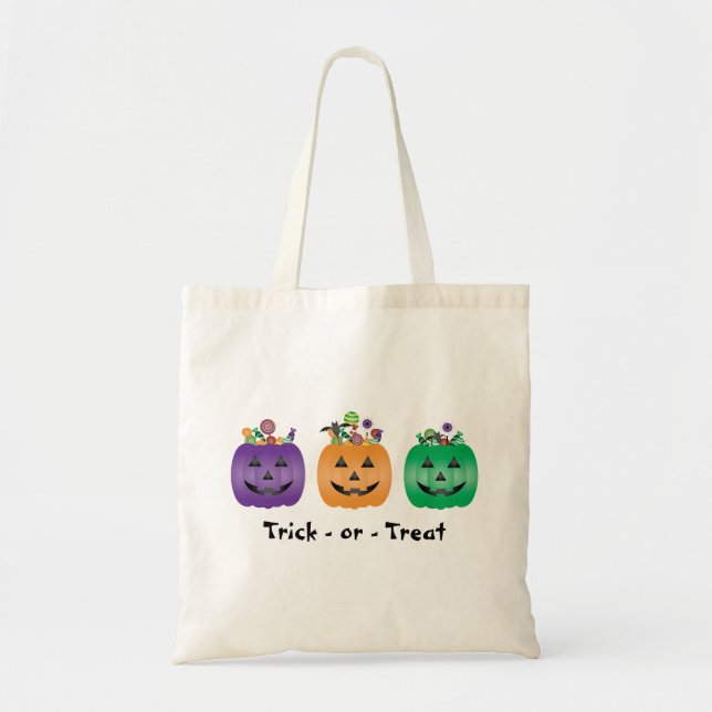 Tote Bag Pince À Bonbons Jack-o'-lantern Halloween Ou Trait (Devant)