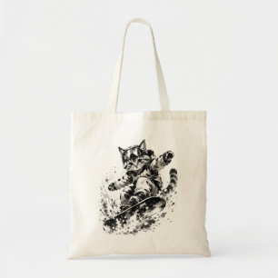 Tote Bag Pinceau d'art de snowboard - Chat snowboardeur - S