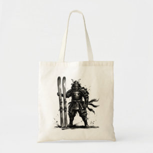 Tote Bag Pinceau d'art de snowboard - Samouraï debout skieu