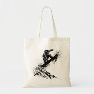 Tote Bag Pinceau d'art de snowboard - Snowboarder Grab Jump