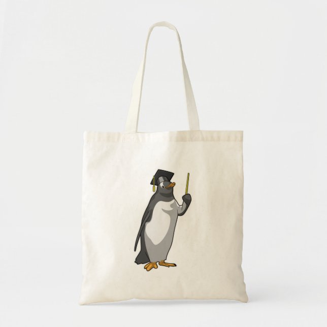 Tote Bag Pingouin as Teacher with Pointer (Devant)